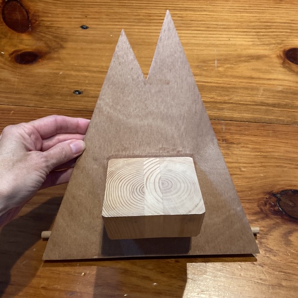 OOAK Mod Retro Tablet Device Book Vertical Holder Stand Etsy Mountain Peaks Wood - Picture 4 of 8